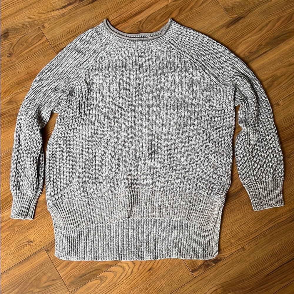 Ellen Tracy Gray A-symmetrical Crewneck Sweater